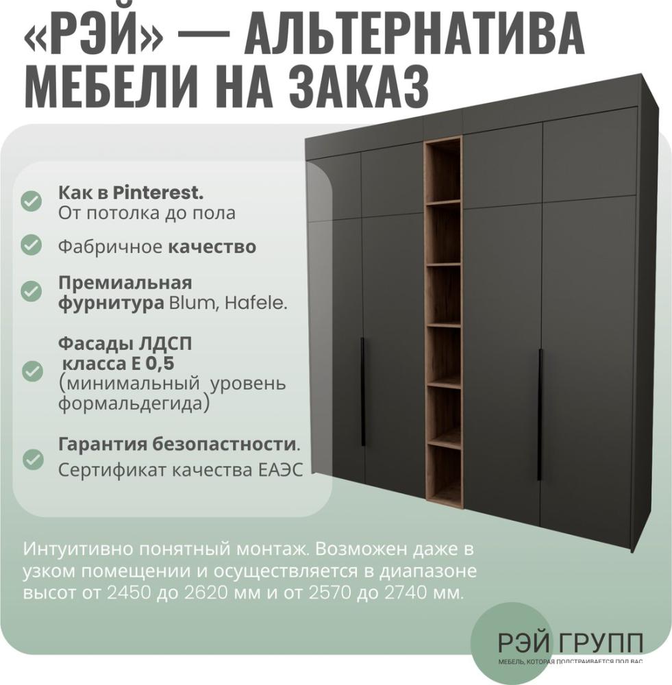 Шкаф распашной Рэйгрупп Рэй S262-В14-3-WKW В14-3 (дуб веллингтон/кобальт)