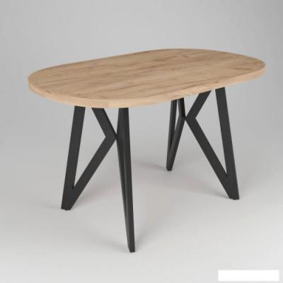 Кухонные столы и обеденные группы Дабер 014 С14.13.2.2 (опора металл черный/дуб крафт золото)