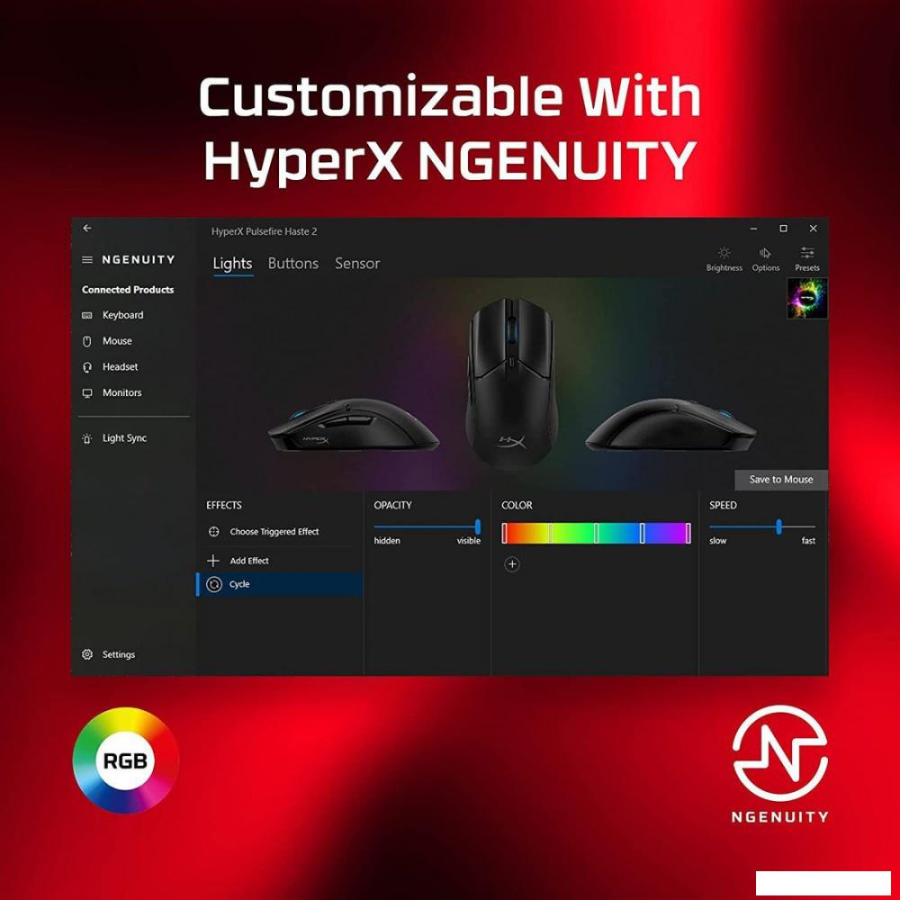 Игровая мышь HyperX Pulsefire Haste 2 (черный)