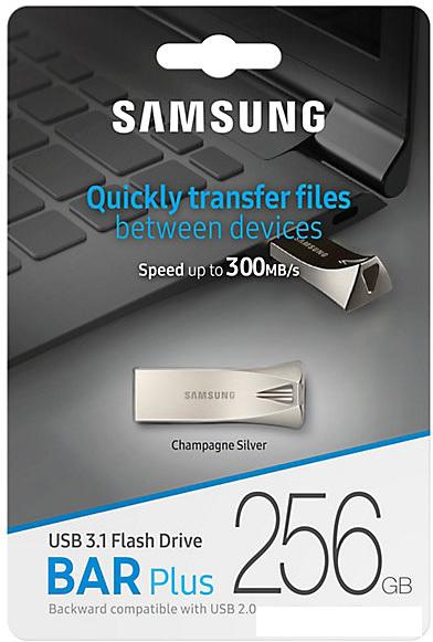 USB Flash Samsung BAR Plus 256GB (серебристый)