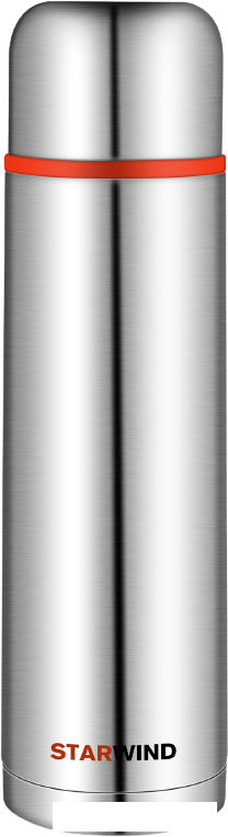 Термос StarWind 10-1000 1л (серебристый/красный)