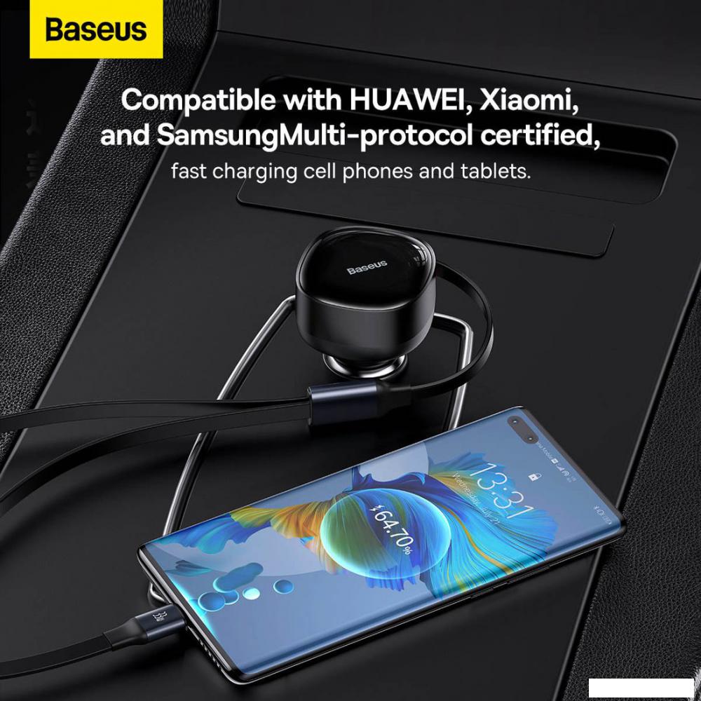 Автомобильное зарядное Baseus Enjoyment Pro 2-in-1 Car Charger C+L 60W C00057802111-02