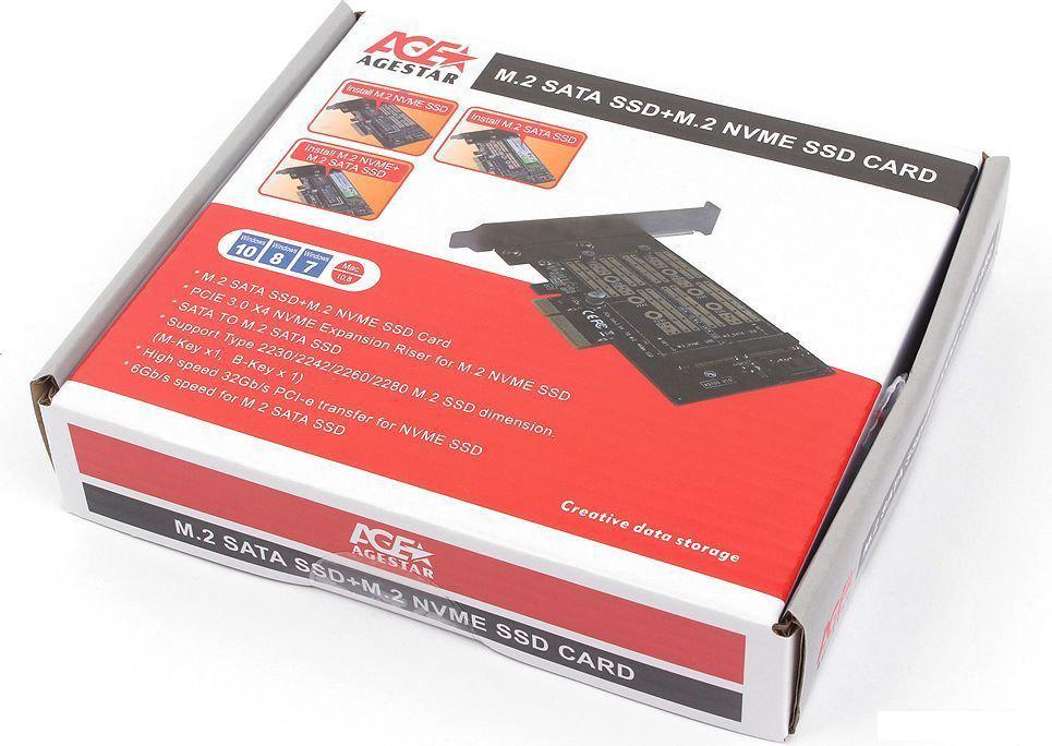 Адаптер для подключения M.2 накопителей AgeStar AS-MC02