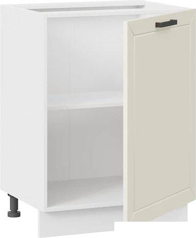 Шкаф напольный Трия Лорас 1Н6 с одной дверью (белый/холст брюле)