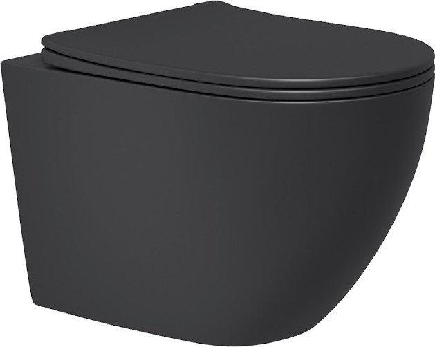 Унитазы Lauter Augsburg с жестким сиденьем Soft Close 21109EC (черный матовый, скрытое крепление)