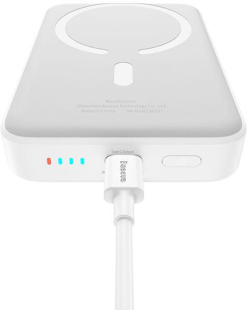 Внешний аккумулятор Baseus Magnetic Mini Air Wireless Fast Charge Power Bank 20W 10000mAh (белый)