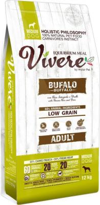Корма для собак Vivere Medium Adult Buffalo (для взрослых средних пород с буйволом) 12 кг