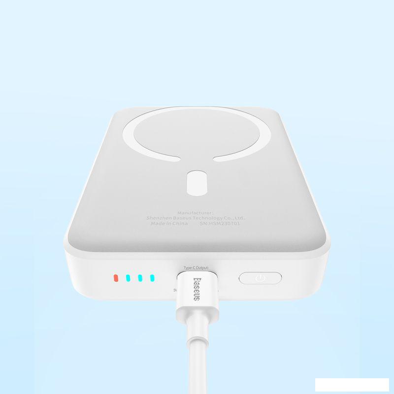 Внешний аккумулятор Baseus Magnetic Mini Air Wireless Fast Charge Power Bank 20W 10000mAh (белый)