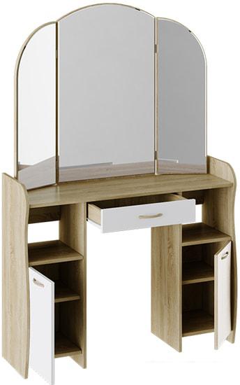 Туалетный столик с зеркалом Трия София Т2 (дуб сонома/белый)