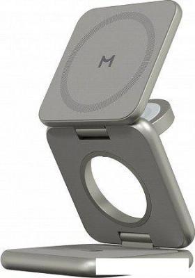 Беспроводное зарядное Magssory Fold Pro 3 в 1 WCH063 (титановый)