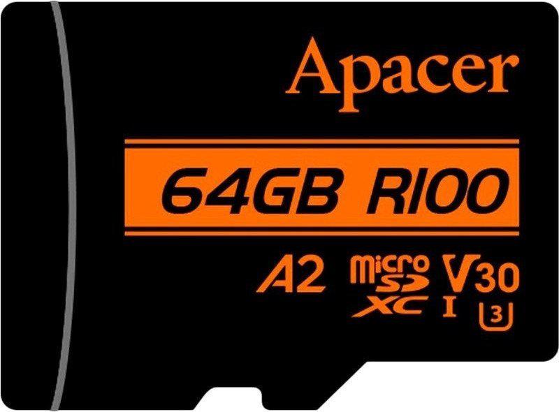 Карта памяти Apacer microSDXC AP64GMCSX10U8-R 64GB (с адаптером)