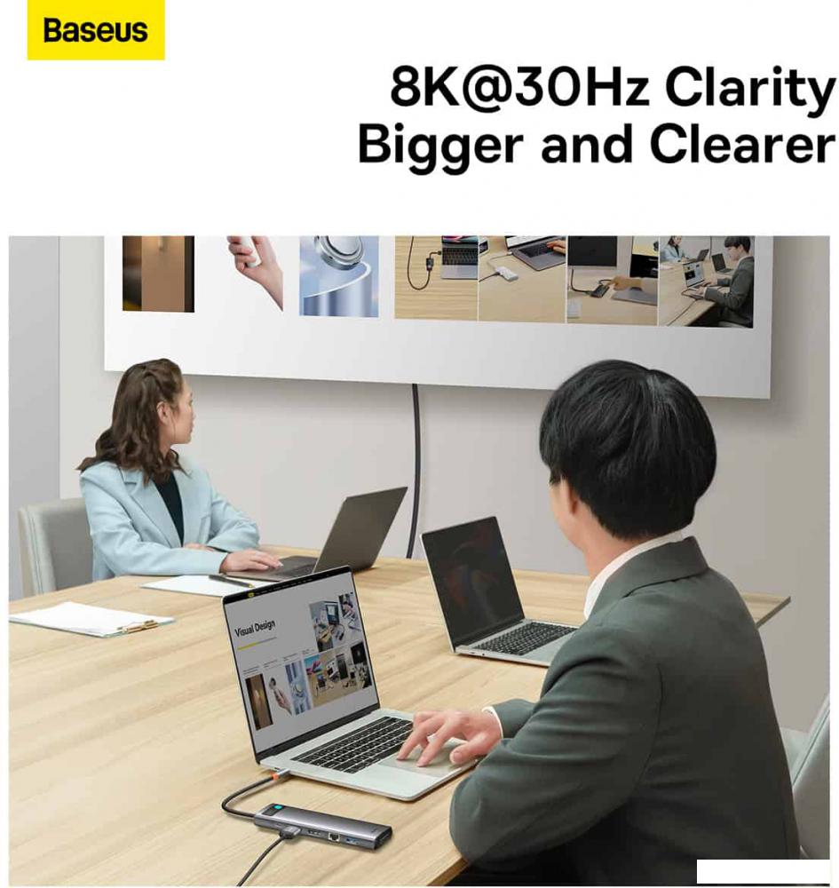 Док-станция Baseus Metal Gleam Series 12-in-1 Multifunctional Type-C Hub Docking Station WKWG020213