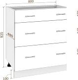 Шкаф напольный Кортекс-мебель Корнелия Лира НШ80р3ш без столешницы (дуб сонома)