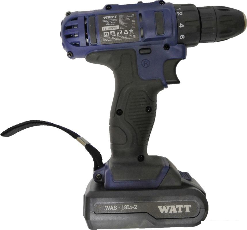 Шуруповерты, гайковерты, электроотвертки WATT WAS-18 Li-2 1.018.031.02 (с 2-мя АКБ)