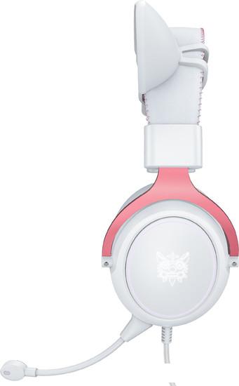 Наушники Onikuma X10 (белый/розовый, с ушками)