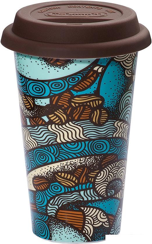 Многоразовый стакан DeLonghi DLSC055 0.3л (бирюзовый/коричневый)