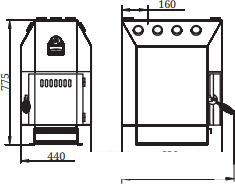 Свободностоящая печь-камин Термофор Инженер СД, СК, ТВ