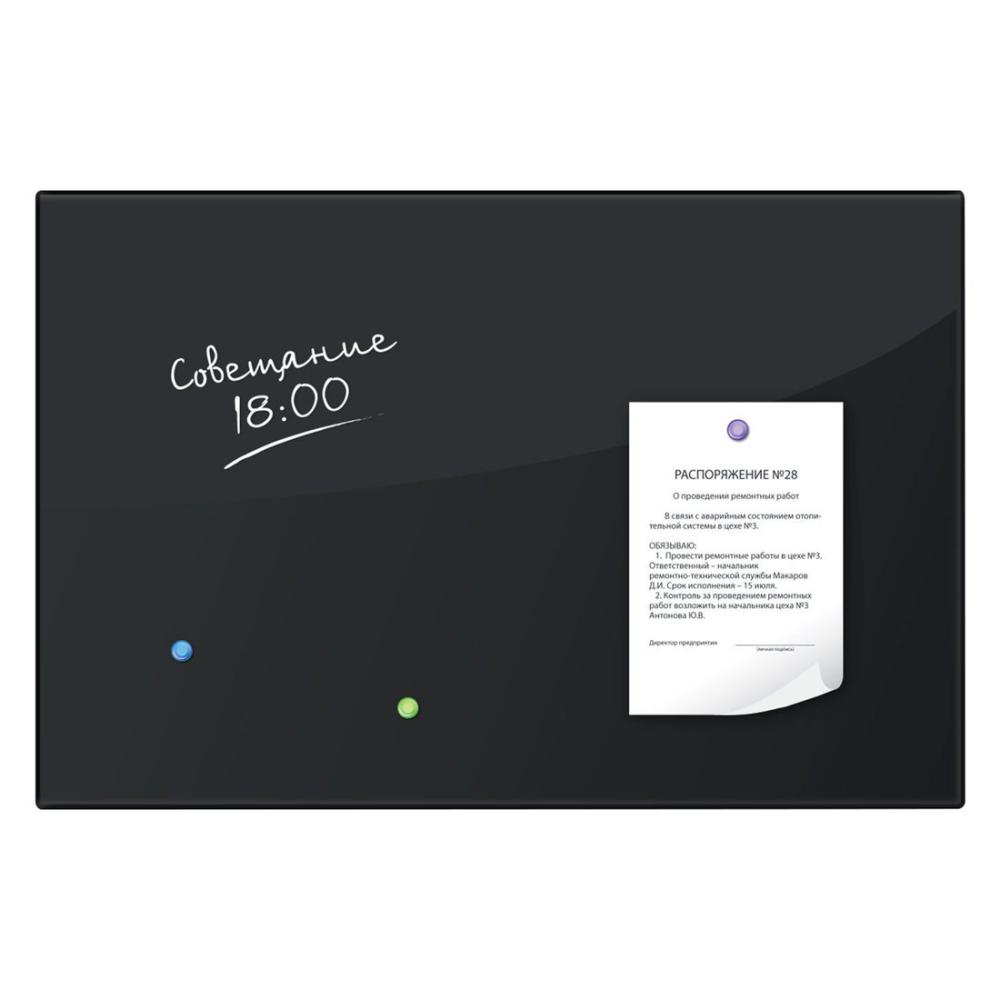 Офисные доски, флипчарты BRAUBERG стеклянная 60х90 см (черный)