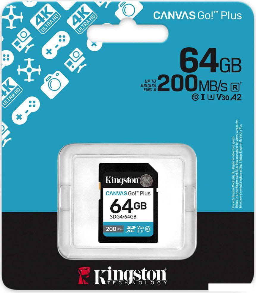 Карта памяти Kingston Canvas Go! Plus SDXC 64GB SDG4/64GB
