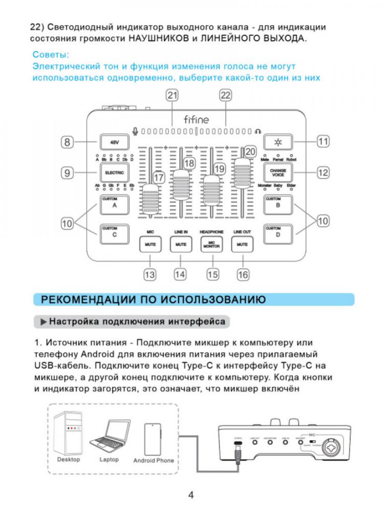 Микшерный пульт FIFINE SC3 (черный)