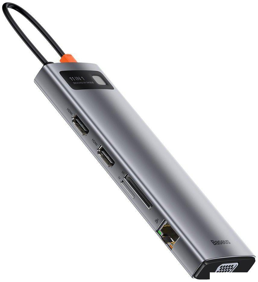 Док-станция Baseus Metal Gleam Series 11-in-1 Multifunctional HUB Type-C Hub Docking Station CAHUB-CT0G