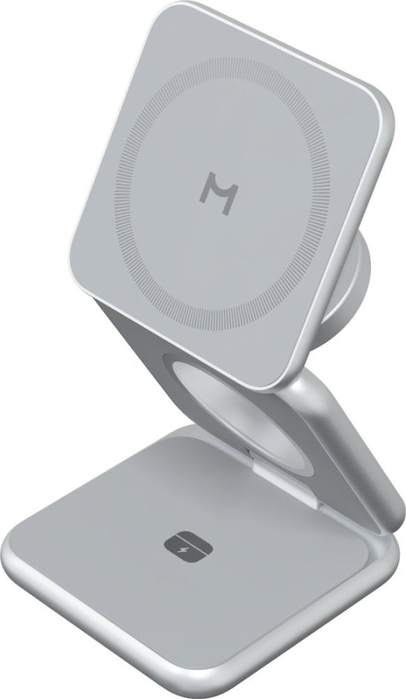 Беспроводное зарядное Magssory Fold Pro 3 в 1 WCH063 (серебристый)