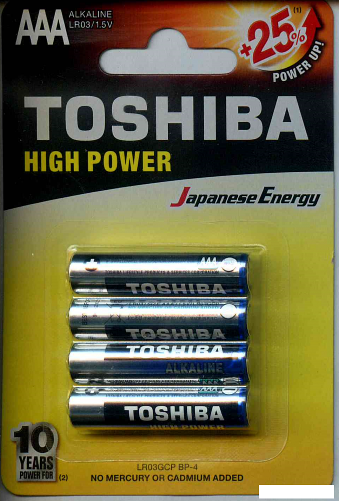 Батарейка Toshiba Alkaline LR03 4BP