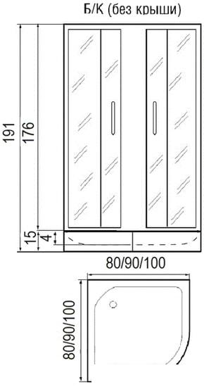 Душевые кабины River Don Light 90/15 МТ (без поддона)