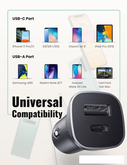 Автомобильное зарядное Ugreen CD130 30780