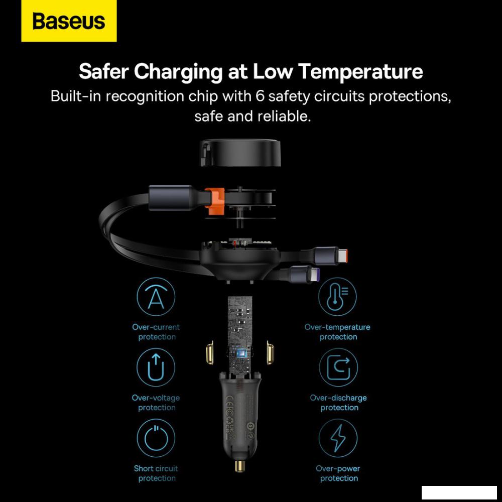 Автомобильное зарядное Baseus Enjoyment Pro 2-in-1 Car Charger C+L 60W C00057802111-02