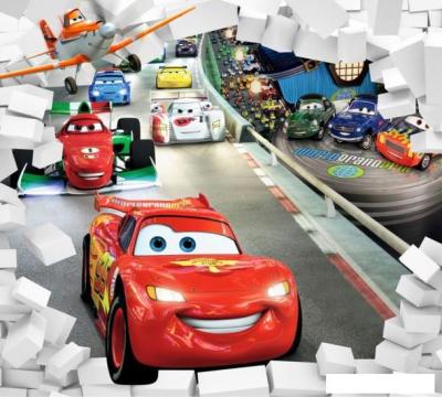 Обои ФабрикаФресок Тачки мультфильм из стены 903270 (300x270)