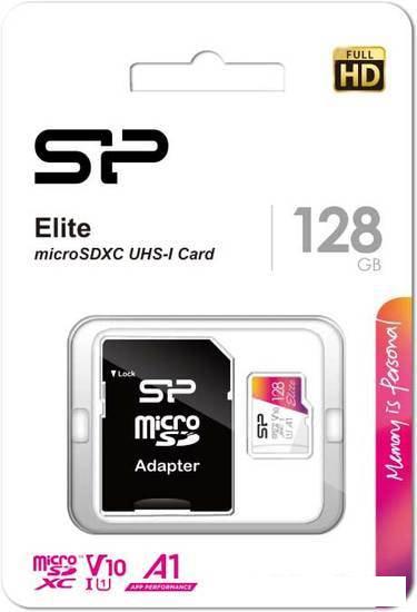 Карта памяти Silicon-Power Elite microSDXC SP128GBSTXBV1V20SP 128GB (с адаптером) Карта памяти Silicon-Power Elite microSDXC SP128GBSTXBV1V20SP 128GB (с адаптером)