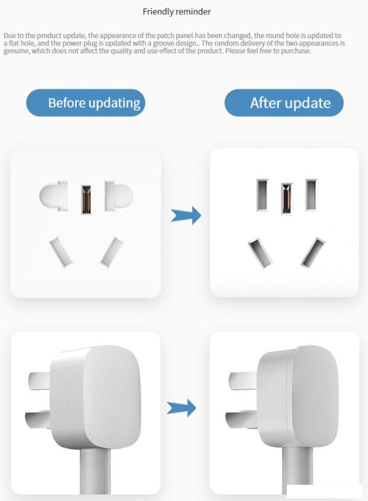 Удлинитель Xiaomi Mi Power Strip 6 (3 USB, белый, китайская версия)