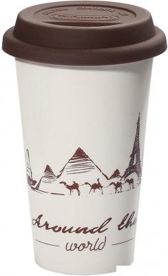 Многоразовый стакан DeLonghi DLSC057 0.3л (белый/коричневый)