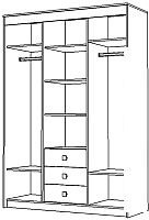 Шкафы Горизонт Уют/Юнона комби 160 (венге/дуб)