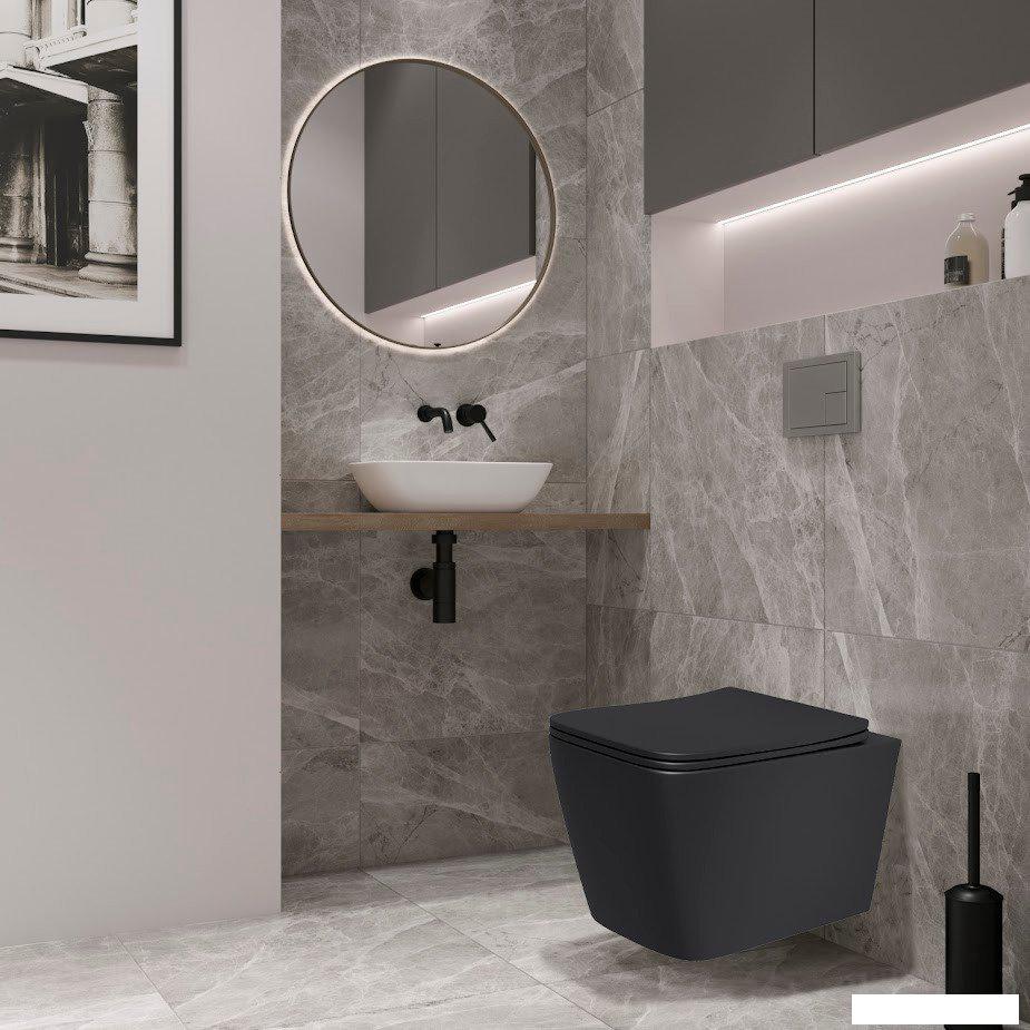 Унитазы Lauter Magdeburg с жестким сиденьем Soft Close 21103EC (черный матовый, скрытое крепление)