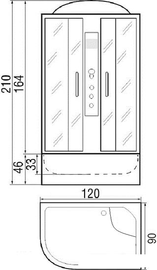 Душевая кабина River Dunay 120/90/46 TH L