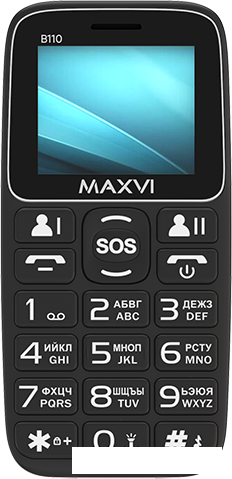 Кнопочный телефон Maxvi B110 (черный)