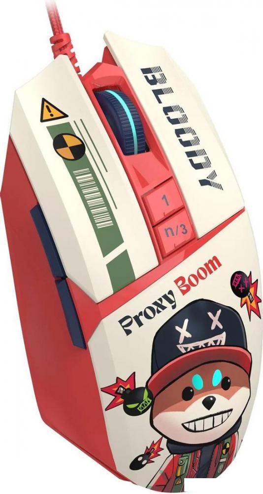 Игровая мышь A4Tech Bloody W63 Max Proxy Boom (бежевый/красный)