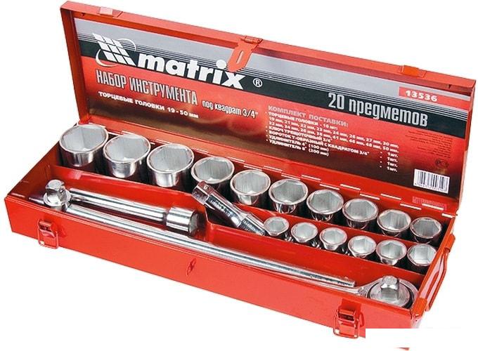Набор трещотка с головками Matrix 13536 (20 предметов)