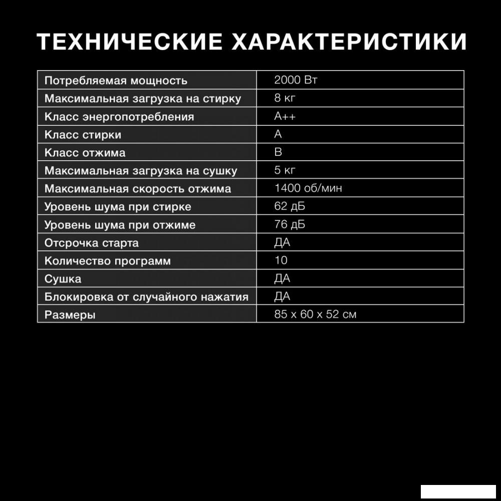 Стирально-сушильная машина Hyundai WMD8413