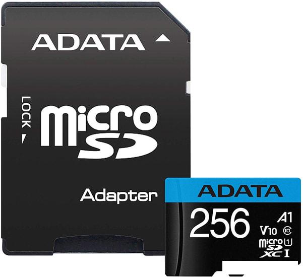 Карта памяти ADATA Premier AUSDX256GUICL10A1-RA1 microSDXC 256GB (с адаптером) Карта памяти ADATA Premier AUSDX256GUICL10A1-RA1 microSDXC 256GB (с адаптером)