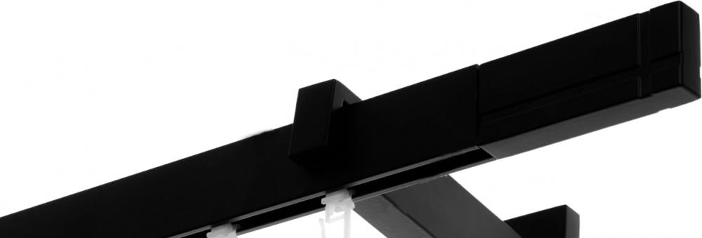 Карниз для штор Lm Decor Флэт профиль Лайн Кросс (черный матовый, 2м, 1 ряд)