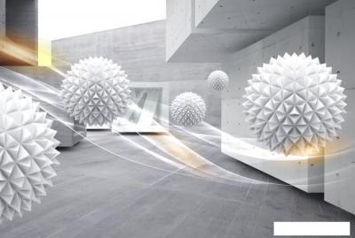 Обои ФабрикаФресок 3D Шары и бетонные стены 864270 (400x270)