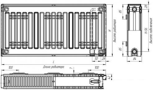 Радиаторы отопления Лидея ЛК 20-506 500x600