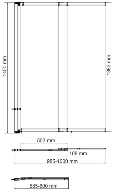 Стеклянная шторка для ванны Wasserkraft Main 41S02-100 WasserSchutz