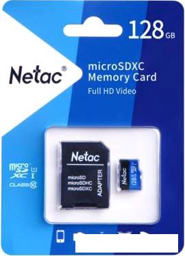 Карта памяти Netac P500 Standard 128GB NT02P500STN-128G-R + адаптер Карта памяти Netac P500 Standard 128GB NT02P500STN-128G-R + адаптер