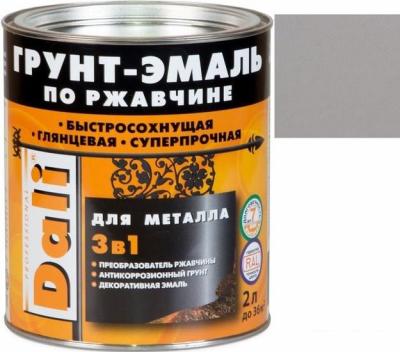 Краски и эмали Dali По ржавчине 3 в 1, 2 л (серый, RAL 7004)