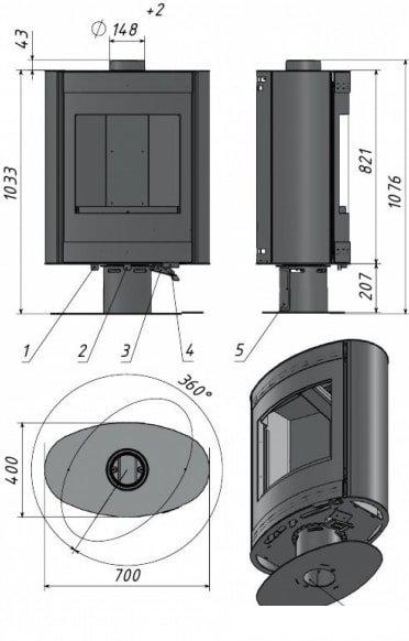 Дровяные камины, печи-камины, порталы Мета-Бел Свитязь АОТ-7.0-01