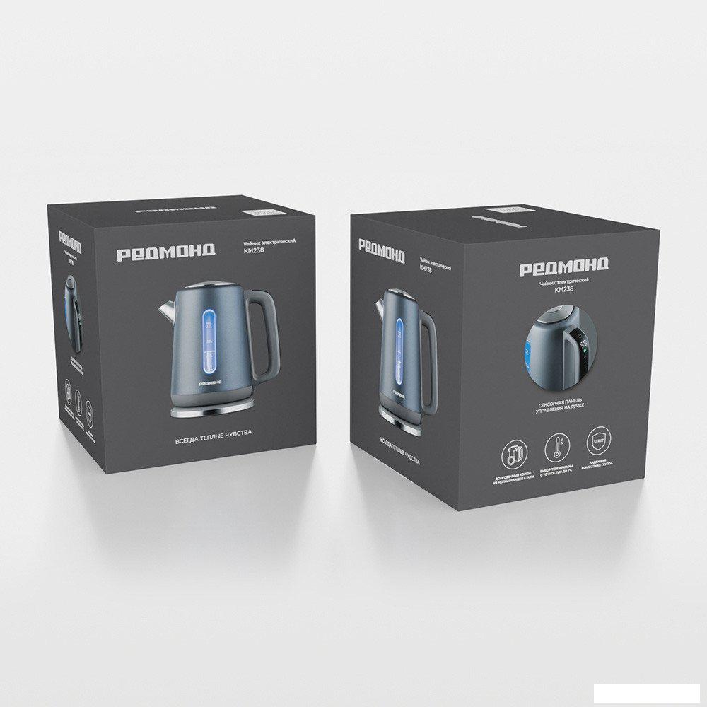 Электрический чайник Redmond KM238 (серо-голубой)
